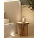 Table de chevet en bois massif en ton chêne moyen de 40x40cm