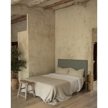 Tête de lit tapissée en vert de plusieurs tailles