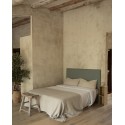 Tête de lit tapissée en vert de plusieurs tailles
