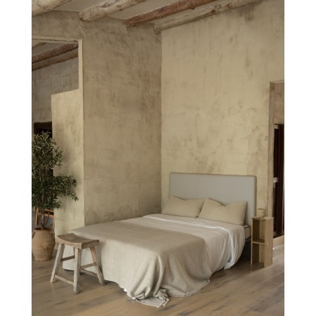 Tête de lit tapissée en gris clair de plusieurs tailles
