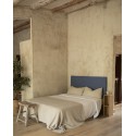 Tête de lit tapissée en bleu de plusieurs tailles