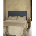 Tête de lit tapissée en bleu de plusieurs tailles
