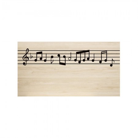 Tête de lit en bois naturel partition musicale