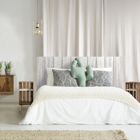 Pack vintage blanc avec deux tables de chevet effet vieilli