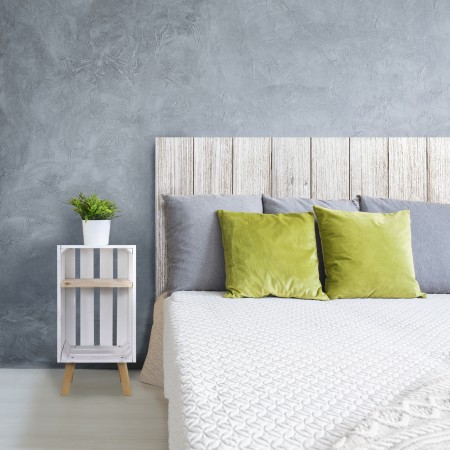 Pack vintage blanc avec tables de chevet blanches